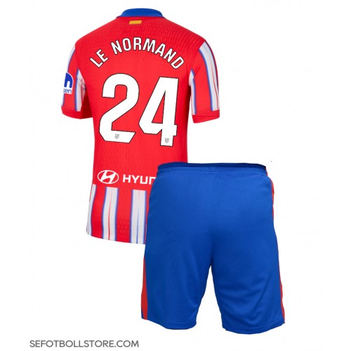 Atletico Madrid Robin Le Normand #24 Replika babykläder Hemmaställ Barn 2024-25 Kortärmad (+ korta byxor)